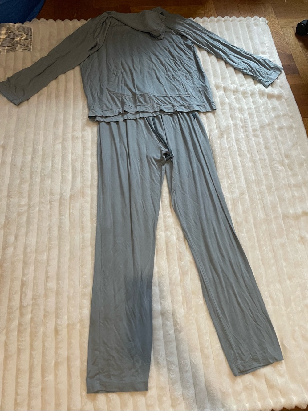 Women's Light Blue Hooded Lounge Set - Soft Sleep Pajamas - Picture 5 of 16
